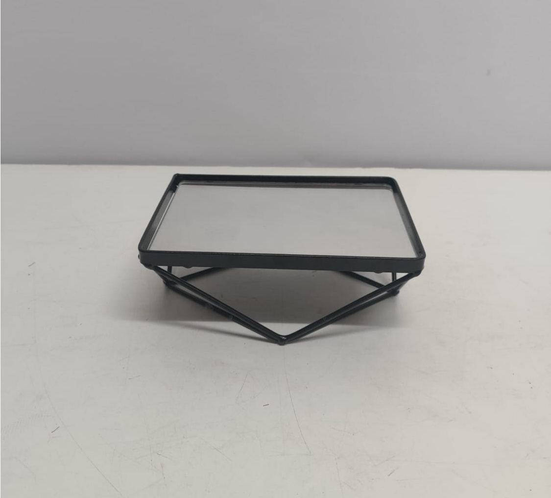 Porta Doce Retangular Com Base 3D Preto P 5Cm Alt X 12Cm Larg X 17Cm Comp - BBFestasAluguel 