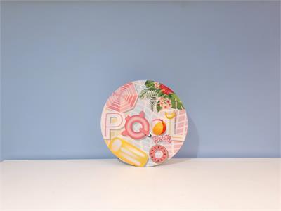 Painel Sublimado Redondo Pool Party  60Cm - BB Festas Aluguel 
