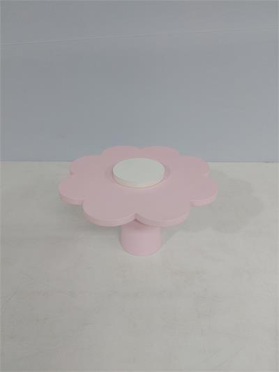 Porta Doce Mdf Flor Alto Rosa Claro 13Cm X 23Cm - BB Festas Aluguel 