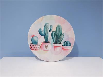 Painel Sublimado Redondo Cactos Candy 60Cm - BB Festas Aluguel 