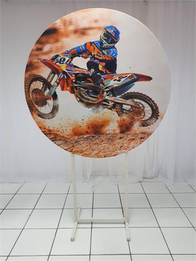 Painel Sublimado Redondo Motocross 1,30Cm - BB Festas Aluguel 