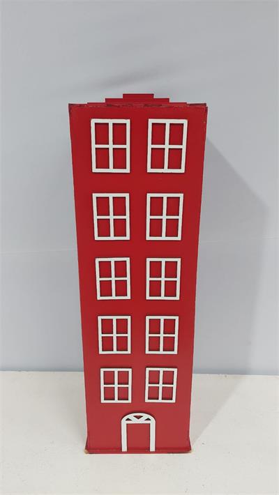 Prédio G Vermelho Em Mdf (Herois) 50Cm X 15Cm - BB Festas Aluguel 
