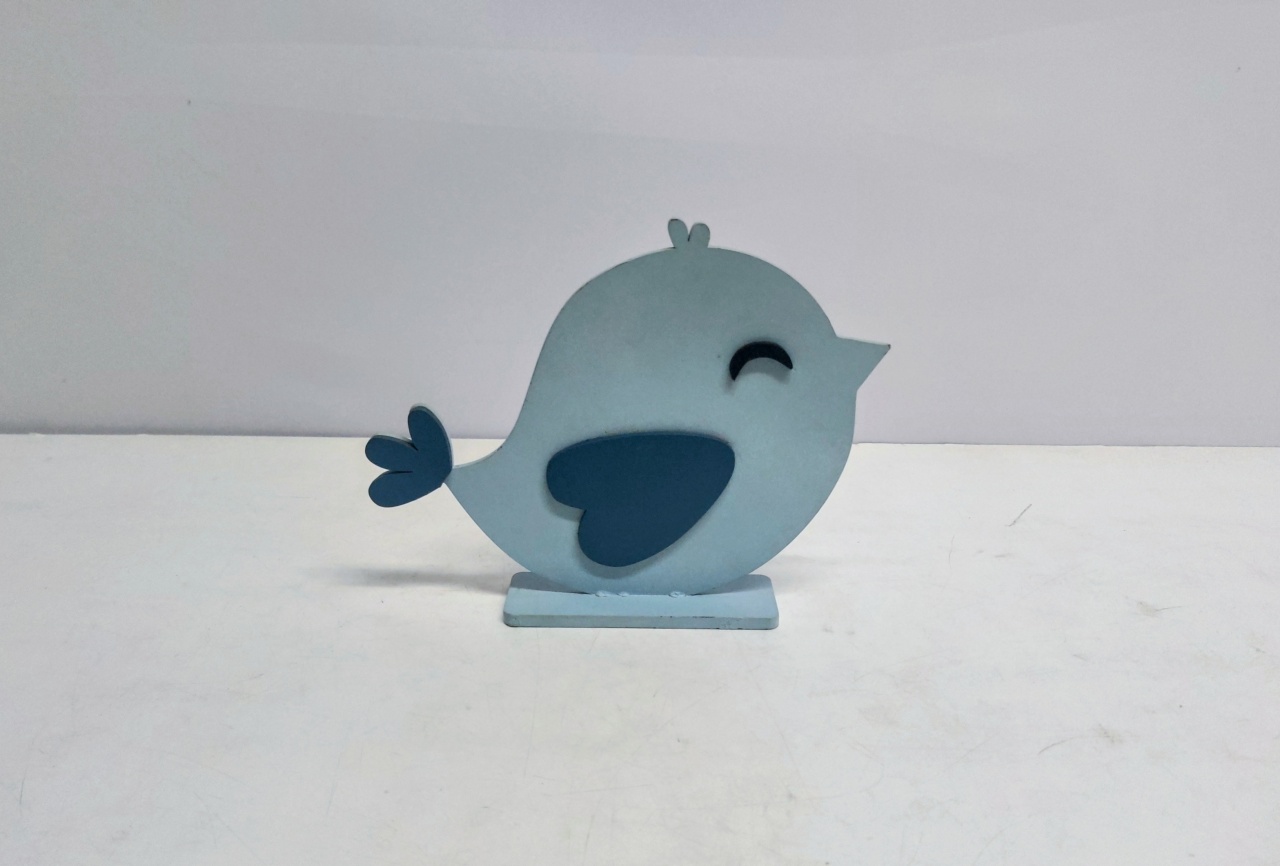 Totem Passarinho Azul 19Cm Alt X 23Cm Larg  - BB Festas Aluguel 
