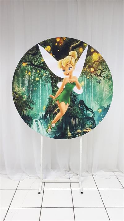 Painel Sublimado Redondo Tinker Bell 1,30Cm - BB Festas Aluguel 