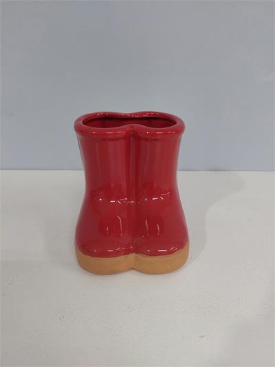 Bota Louça G Vermelho Alt 10Cm X 12Cm X 10Cm - BB Festas Aluguel 