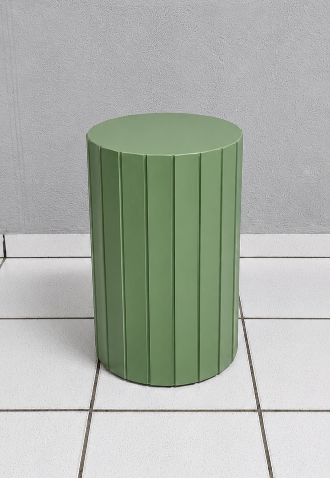 Cilindro Mdf Ripado Verde Eucalipto P 50Cm Alt X 30Cm Diametro - BBFestasAluguel 