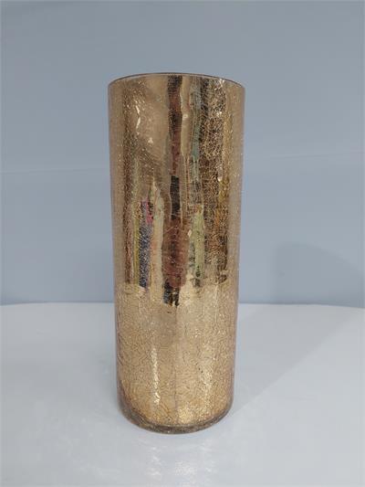 Vaso Cilindro Dourada G  30Cm X 12Cm - BB Festas Aluguel 
