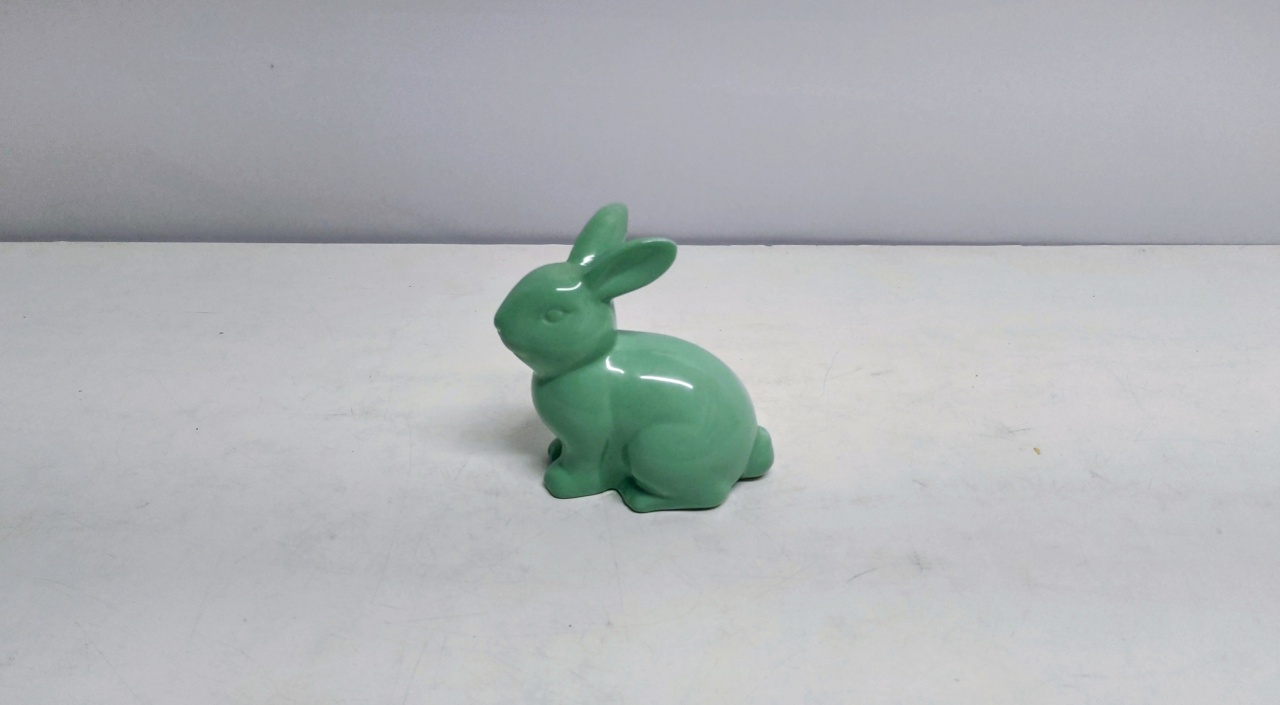 Coelho/P Decorativo Verde Claro 13C Alt X 7Cm Larg X 14Cm Comp  - BB Festas Aluguel 
