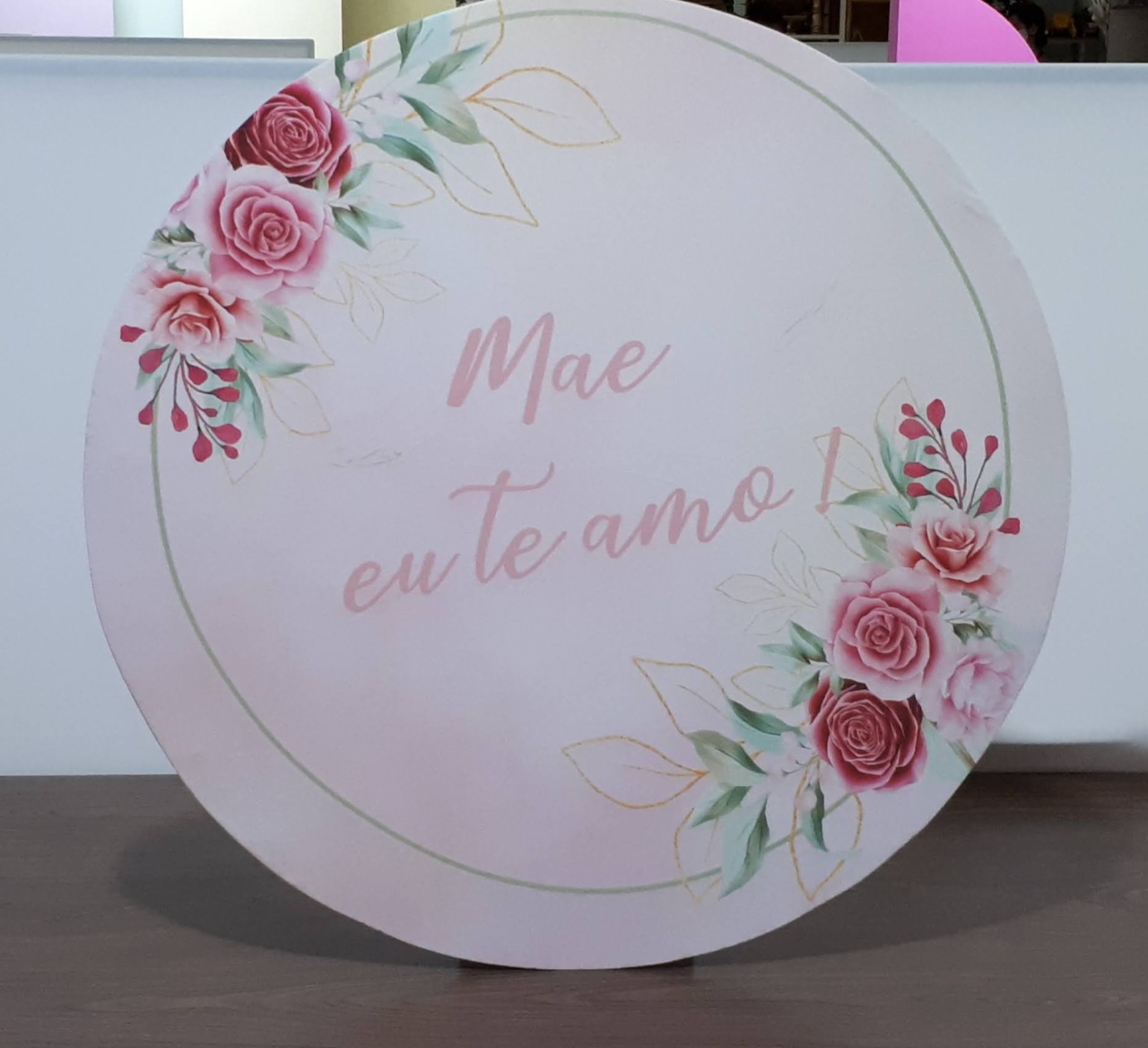 Painel Sublimado Redondo Dia das Maes 60Cm  - BB Festas Aluguel 