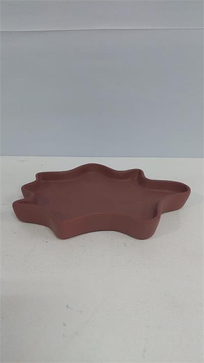 Bandeja Fosca Orgânica Estrela Com Pé Marrom 5Cm X18Cm X 20Cm - BB Festas Aluguel 