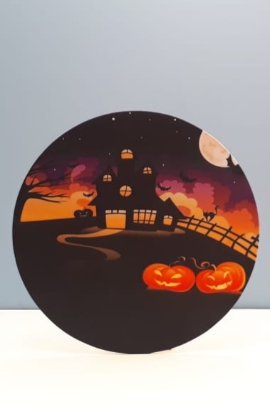Painel Sublimado Redondo Halloween 60Cm - BBFestasAluguel 