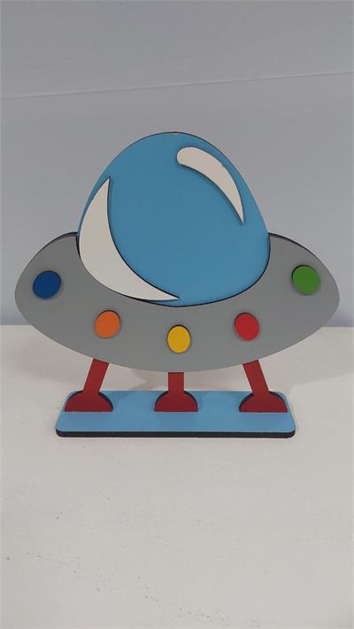 Totem Nave Espacial 3D Em Mdf (Astronauta) 23Cm X 20Cm - BB Festas Aluguel 