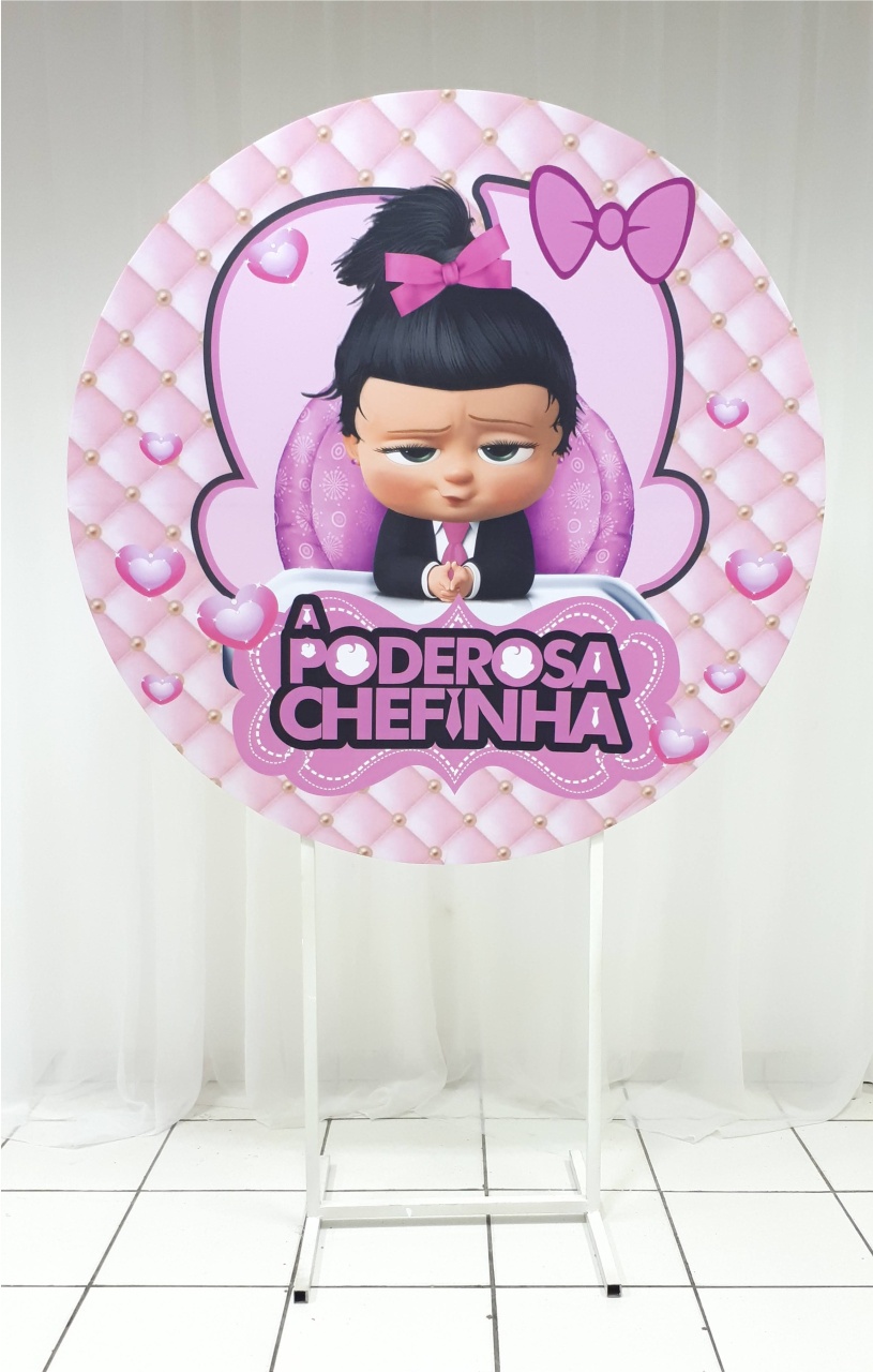 Painel Sublimado Redondo A Poderosa Chefinha 1,30Cm - BB Festas Aluguel 