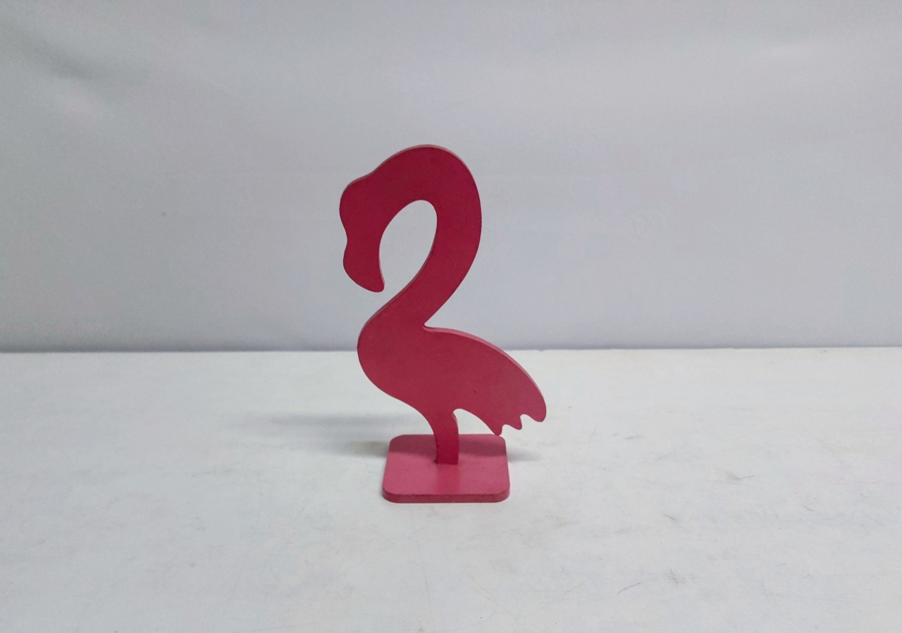 Totem Flamingo Pink 21Cm Alt X 8Cm Diametro  - BB Festas Aluguel 
