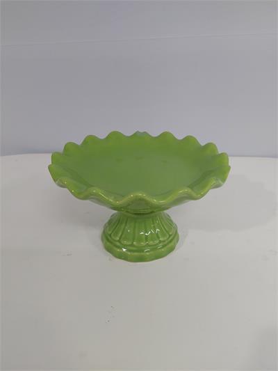 Porta Doce Babado Fundo/P Verde Claro 11Cm Diametro X 18Cm Alt - BB Festas Aluguel 
