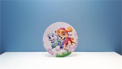 Painel Sublimado Redondo Meninas Patrulha Canina 60Cm - BB Festas Aluguel 