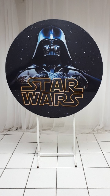 Painel Sublimado Redondo Star Wars 1,30Cm - BB Festas Aluguel 