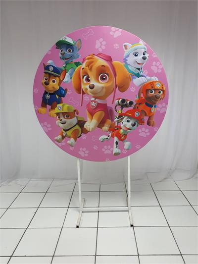 Painel Sublimado Redondo  Equipe Patrulha Canina 1,30Cm - BB Festas Aluguel 