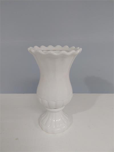 Vaso Babado G Branco 27Cm Alt X 16Cm Diametro - BB Festas Aluguel 
