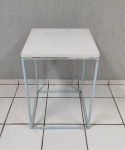 Cubo Vazado M Ferro Azul Claro + Tampo Rústico/Branco 70Cm X 50Cm X 50Cm  - imagem 1