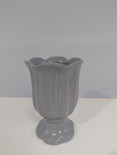 Vaso Pétala Médio Cinza 20Cm Alt X 14Cm Diametro - BB Festas Aluguel 