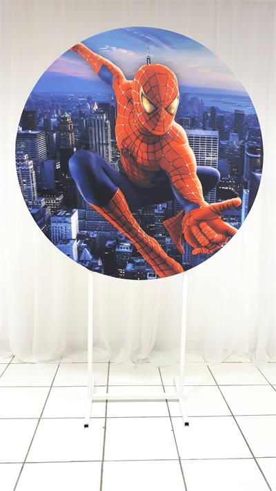 Painel Sublimado Redondo Homem Aranha 1,30Cm - BB Festas Aluguel 