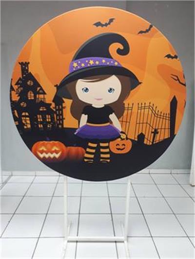 Painel Sublimado Redondo Bruxinha 1,30Cm - BB Festas Aluguel 