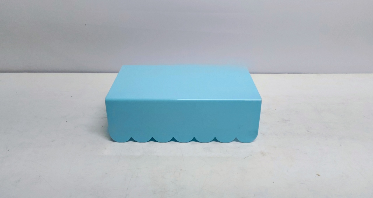 Suporte Acrílico/M Azul Claro 8Cm Alt X 15Cm Larg X 25Cm Comp - BB Festas Aluguel 