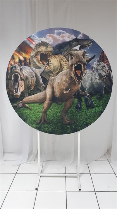 Painel Sublimado Redondo T-Rexs 1,30Cm - BB Festas Aluguel 