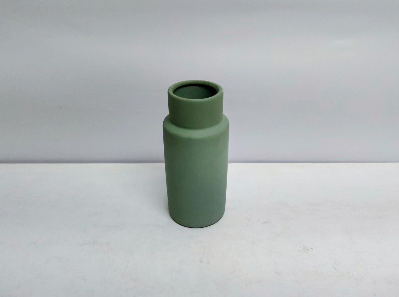 Vaso Cilindro Gola Verde Menta 23Cm Alt X 10Cm Diametro  - BB Festas Aluguel 