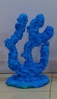 Alga de Chão Artesanal Azul 45Cm - BB Festas Aluguel 