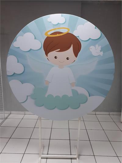 Painel Sublimado Redondo Anjinho 1,30Cm - BB Festas Aluguel 