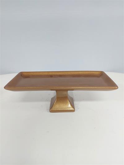 Porta Doce Retangular Reto Dourada Bronze Alt10Cm 13Cm X 30Cm - BB Festas Aluguel 
