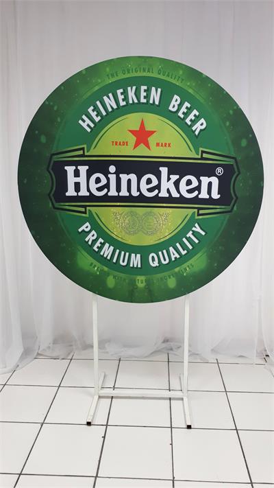 Painel Sublimado Redondo Heineken 1,30Cm - BB Festas Aluguel 