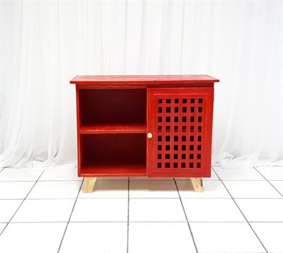 Cômoda Com 1 Porta Vermelha Alt 80Cm 1,00 X 0,45 - BB Festas Aluguel 