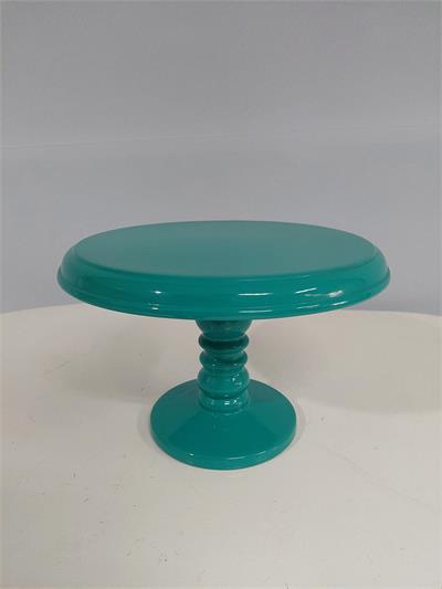 Porta Doce Pé Torneado G Verde Tiffany 18Cm X 28Cm - BB Festas Aluguel 