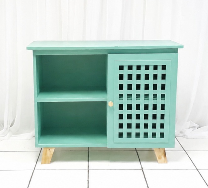 Cômoda Madeira Verde Tiffany 80Cm Alt X 80Cm Larg X 40Cm Comp - BBFestasAluguel 
