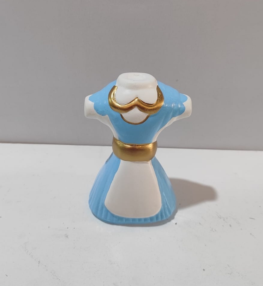 Vestido Azul Claro Louça (Alice No Pais das Maravilhas) 20Cm X 10Cm X 15Cm - BBFestasAluguel 