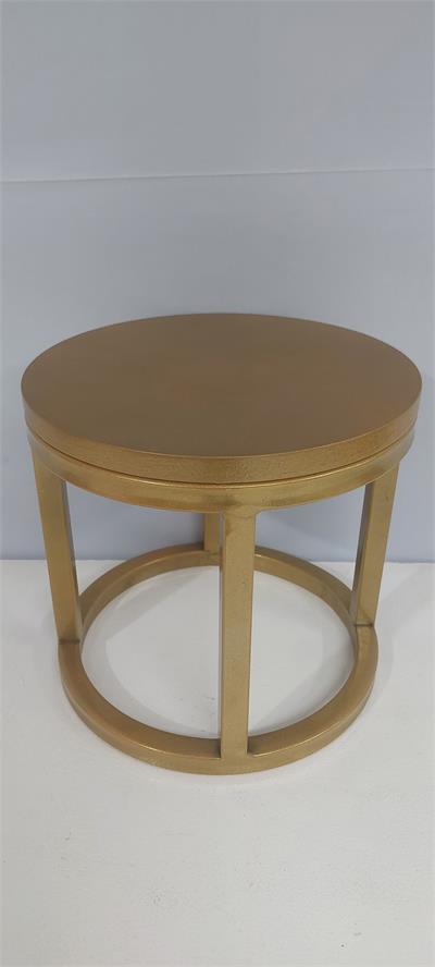 Porta Doce Alto Redondo Em Mdf Com Suporte de Ferro Dourada Gradeado Alt 23Cm X 22Cm Diametro - BB Festas Aluguel 