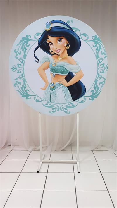 Painel Sublimado Redondo Jasmine 1,30Cm - BB Festas Aluguel 