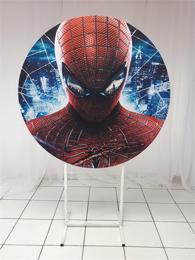 Painel Sublimado Redondo Homem Aranha 1,30Cm - BB Festas Aluguel 