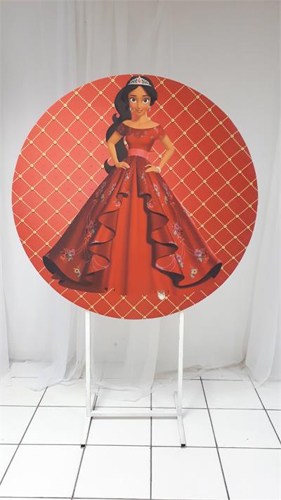 Painel Sublimado Redondo Elena de Avalor 1,30Cm - BB Festas Aluguel 
