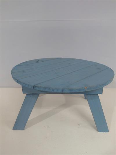 Banco Redondo Alto Em Mdf Azul Alt 17Cm X 30Cm X 30Cm - BB Festas Aluguel 