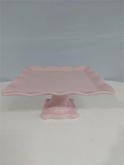 Porta Doce Quadrado Babado/G Rosa Claro 15Cm Alt X 28Cm Diametro - BB Festas Aluguel 