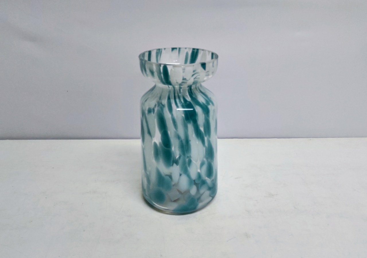 Vaso Manchado Azul 25Cm Alt X 14Cm Diametro - BB Festas Aluguel 