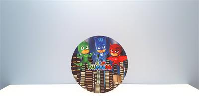 Painel Sublimado Redondo Pjmasks 60Cm - BB Festas Aluguel 