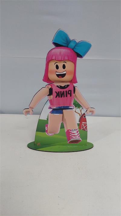 Totem Personagem (Roblox) Com Laço Em Mdf 30Cm X 20Cm - BB Festas Aluguel 