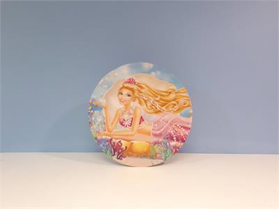 Painel Sublimado Redondo Barbie Sereia 60Cm - BB Festas Aluguel 