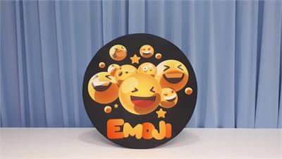 Painel Sublimado Redondo Emojis 60Cm - BB Festas Aluguel 