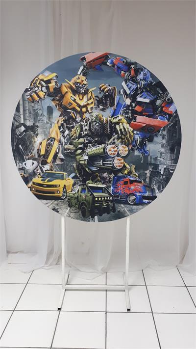 Painel Sublimado Redondo Transformers 1,30Cm - BB Festas Aluguel 
